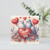 Greeting card with doves in love (スタンド正面)