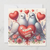 Greeting card with doves in love (正面)