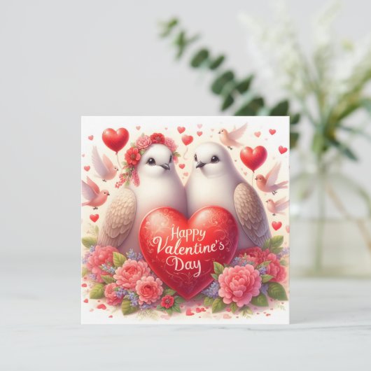 Greeting card with doves in love (スタンド正面)