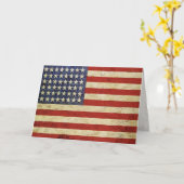 Greeting Card withVintage Flag from USA カード (黄色い花)
