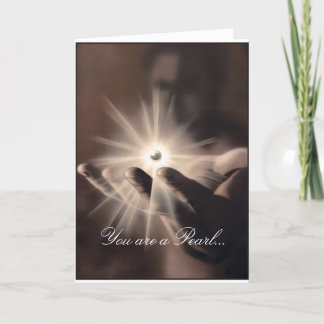 Greeting card: You are a pearl in Gods hand カード