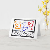 Greeting Cards: 3 Haring ILYs カード (黄色い花)