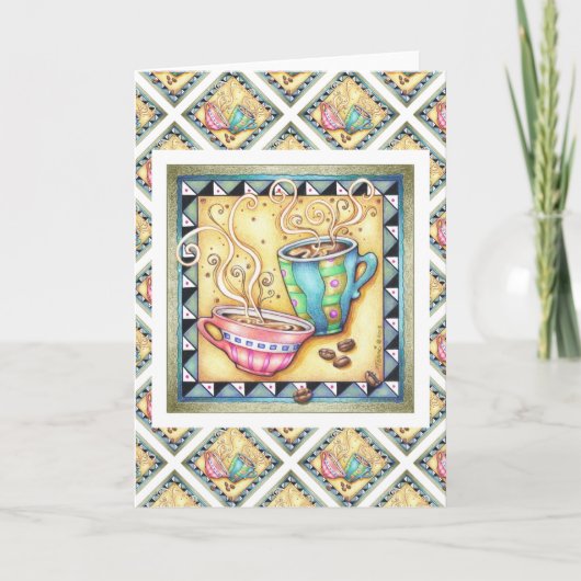 GREETING CARDS - COOL BEANS! コーヒーアート カード (正面)
