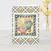 GREETING CARDS - COOL BEANS! コーヒーアート カード (黄色い花)