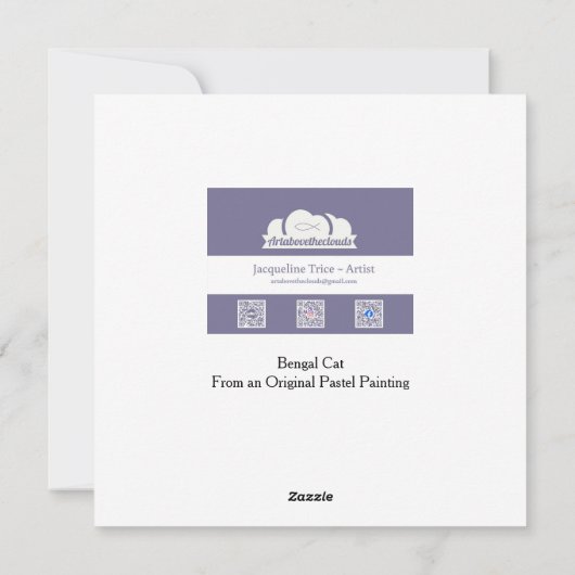 Greeting Cat Bengal Cat Fine Art blank  シーズンカード (裏面)