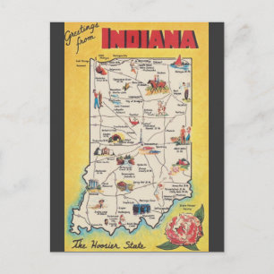 Greeting from Indianaヴィンテージはがき ポストカード