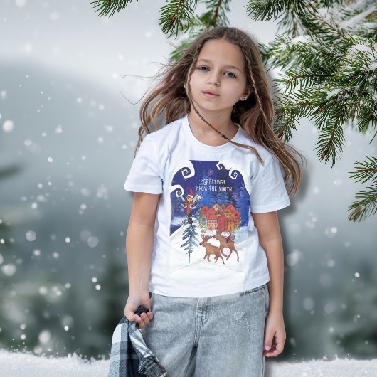 Greeting from the North Moose Village Kid's tee Tシャツ