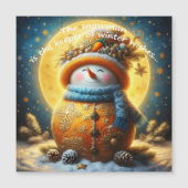 Greeting magnet with a cute snowman (正面)