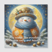 Greeting magnet with a cute snowman (正面)
