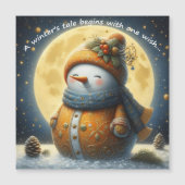 Greeting magnet with a cute snowman (正面)