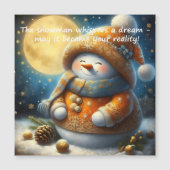 Greeting magnet with a cute snowman (正面)