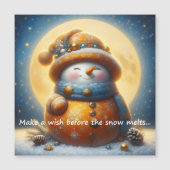 Greeting magnet with a cute snowman (正面)