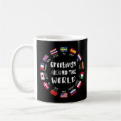 Greetings around the world - Hello in all language コーヒーマグカップ (左)
