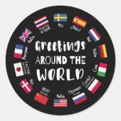 Greetings around the world - Hello in all language ラウンドシール (正面)