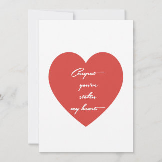 Greetings Card –“ Congrats You’ve Stolen My Heart" シーズンカード