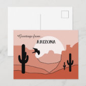 Greetings from Arizona State Sunny Monochromatic  ポストカード (正面/裏面)