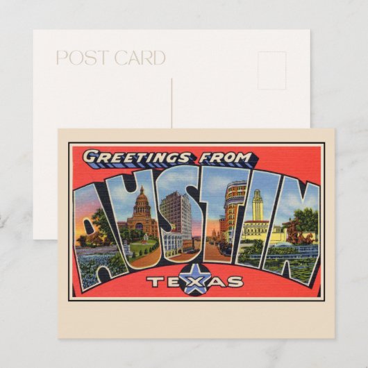 Greetings from Austin Texas Large Letter Postcard ポストカード (正面/裏面)