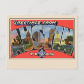 Greetings from Austin Texas Large Letter Postcard ポストカード (正面)