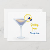 Greetings From Barbados Coctel Holiday Card シーズンポストカード (正面/裏面)