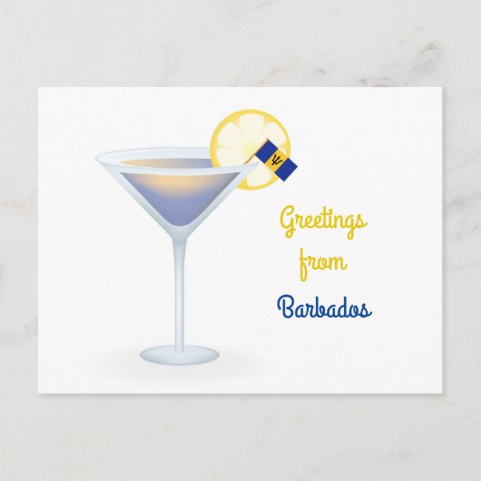 Greetings From Barbados Coctel Holiday Card シーズンポストカード (正面)