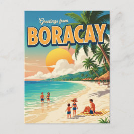 Greetings from Boracay Philippines Vintage  ポストカード