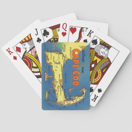 Greetings From Cape Cod Map Ploaying Cards トランプ (裏面)