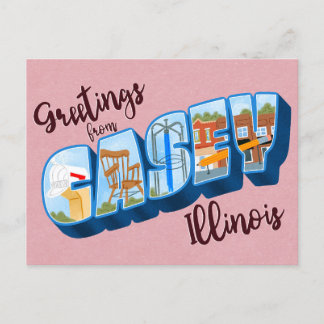Greetings from Casey, Illinois Vintage Postcard ポストカード