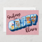 Greetings from Casey, Illinois Vintage Postcard ポストカード (正面/裏面)