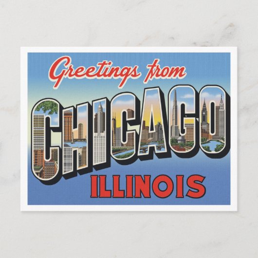 Greetings from Chicago IL ポストカード (正面)