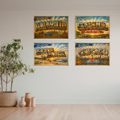 Greetings From Chicago Vintage Postcard ポスター