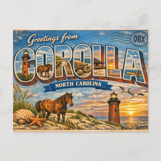 Greetings from Corolla ポストカード (正面)