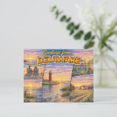 Greetings From Delaware Postcard ポストカード (スタンド正面)