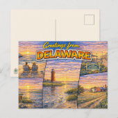 Greetings From Delaware Postcard ポストカード (正面/裏面)
