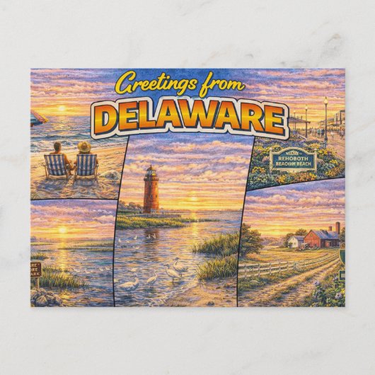 Greetings From Delaware Postcard ポストカード (正面)