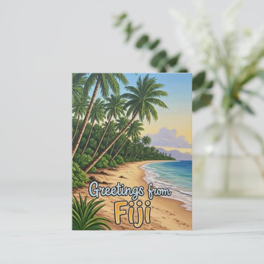 Greetings from Fiji ポストカード (スタンド正面)
