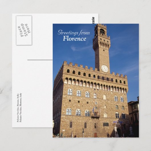 「Greetings from Florence」はがき ポストカード (正面/裏面)