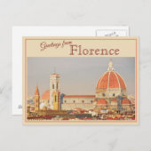 Greetings From Florence, Italyヴィンテージはがき ポストカード (正面/裏面)