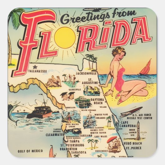 Greetings From Florida スクエアシール (正面)