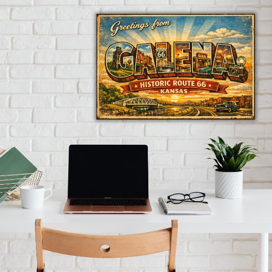 Greetings From Galena Kansas Route 66 Poster ポスター