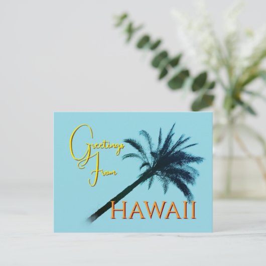 Greetings From Hawaii - Palm Trees シーズンポストカード (スタンド正面)