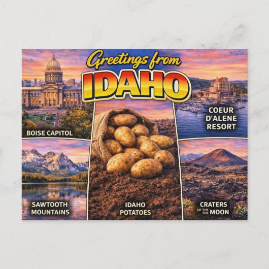 Greetings From Idaho Postcard ポストカード (正面)