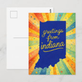 Greetings from Indiana Colorful ポストカード (正面/裏面)