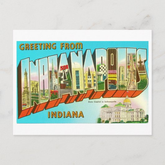 Greetings from Indianapolis Large Letter ポストカード (正面)