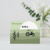 Greetings from Iowa State Lush Green Tones  ポストカード (スタンド正面)