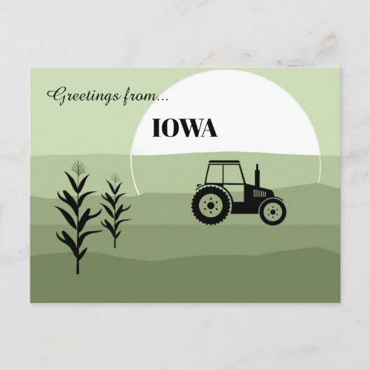 Greetings from Iowa State Lush Green Tones  ポストカード (正面)