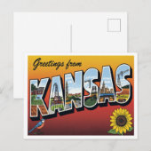 Greetings from Kansas Sunflower ポストカード (正面/裏面)