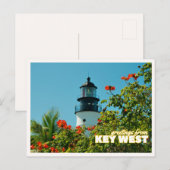 Greetings from Key West Florida Retro Lighthouse ポストカード (正面/裏面)