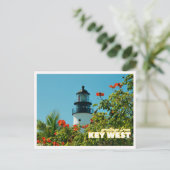 Greetings from Key West Florida Retro Lighthouse ポストカード (スタンド正面)
