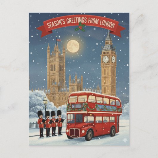 Greetings from London Christmas Card ポストカード (正面)