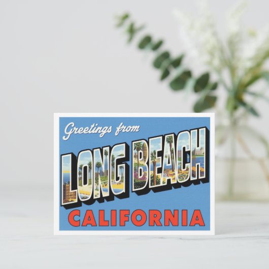 Greetings from Long Beach CA ポストカード (スタンド正面)